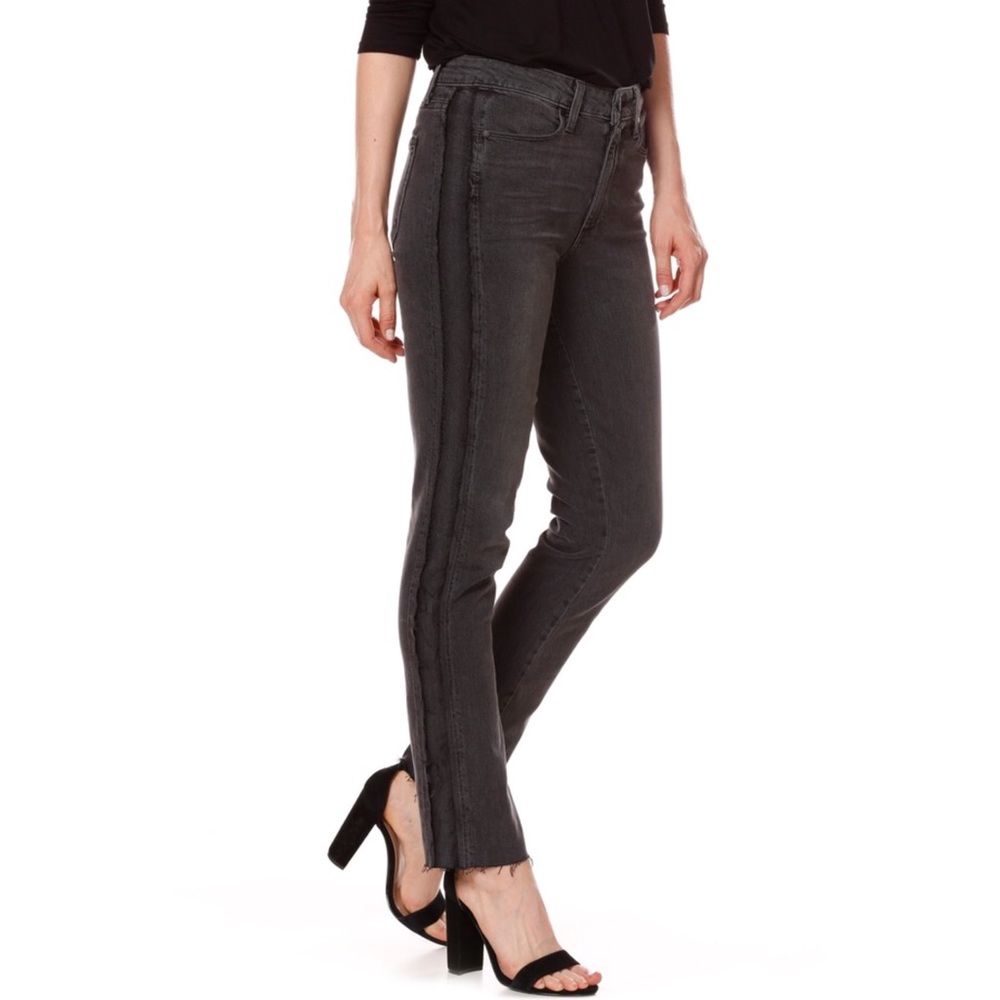 NWT Paige Julia Raw Tux Jeans in Midnight Racer